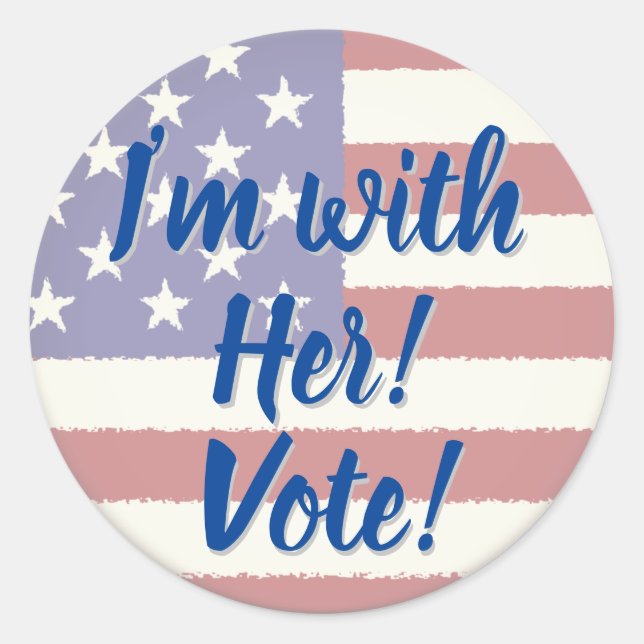 I'm with her... Vote Classic Round Sticker (Front)