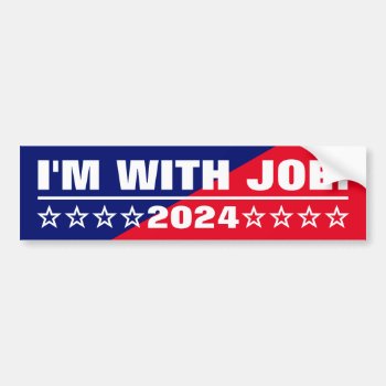 I'm With Joe! American 2024 Presidential Elections Bumper Sticker by StampedyStamp at Zazzle