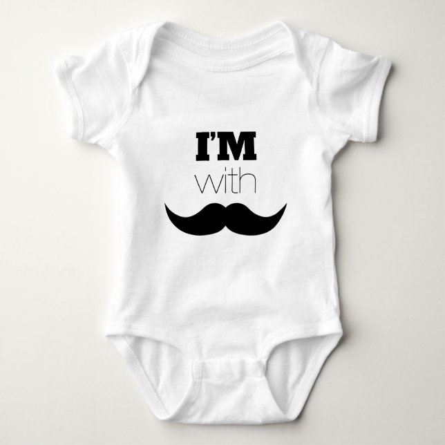 I'm With Mustache Baby Bodysuit (Front)
