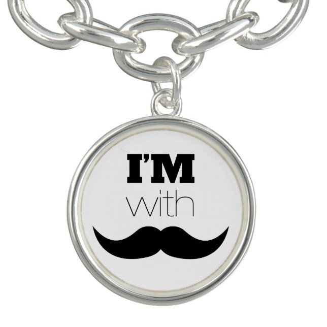 I'm With Mustache Charm Bracelet (Design)
