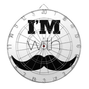 I'm With Mustache Dart Board