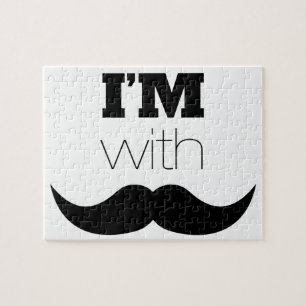 I'm With Mustache Jigsaw Puzzle