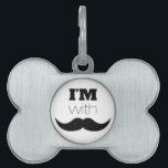 I'm With Mustache Pet Tag<br><div class="desc">Fun,  whimsical "I'm with Mustache" custom-designed graphic.</div>