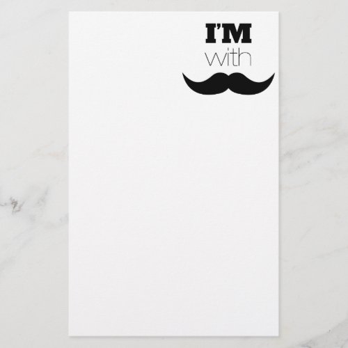 Im With Mustache Stationery