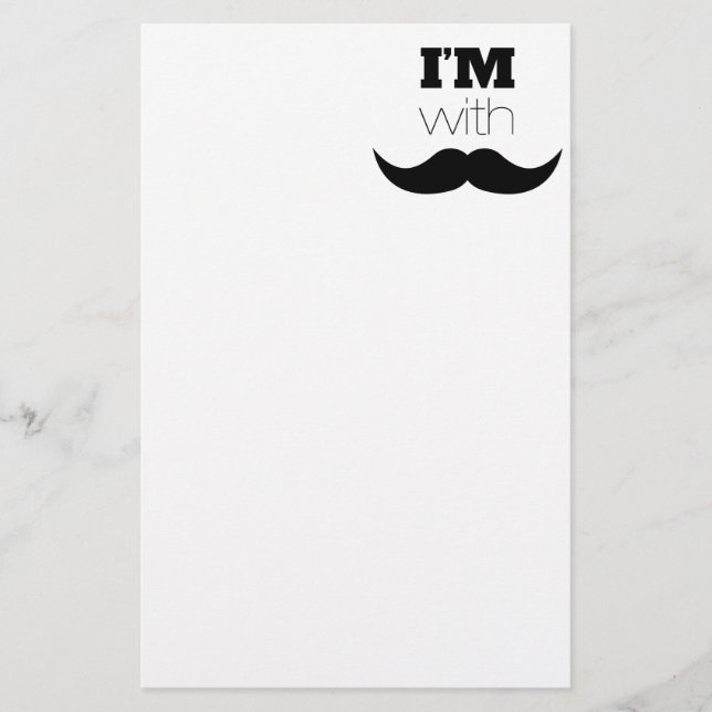 I'm With Mustache Stationery (Front)