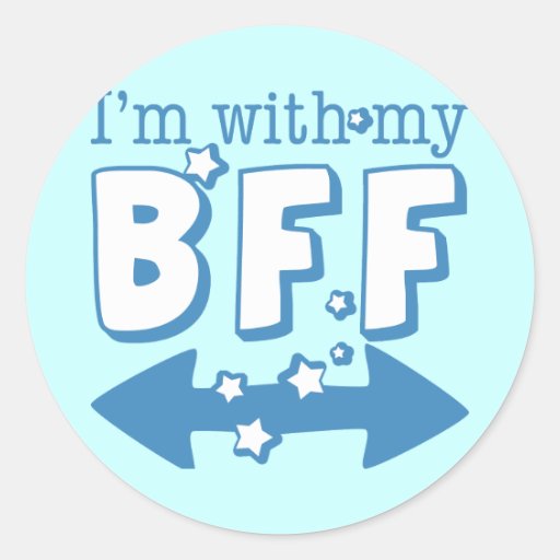 I'm with My BFF (double arrow) Classic Round Sticker | Zazzle