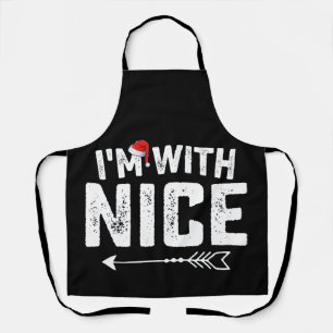 I'm With Nice Matching Christmas Couples Family Apron