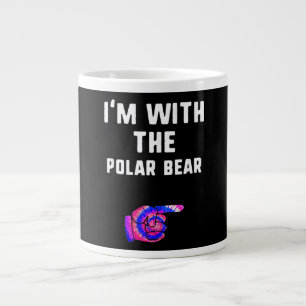 Im With Polar Bear Tie Dye Halloween Couple Giant Coffee Mug