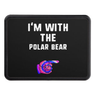 Im With Polar Bear Tie Dye Halloween Couple Hitch Cover