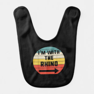 I'm With Rhino Halloween Matching Couple Costume Baby Bib