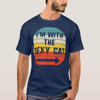 Im With sexy cat Halloween Matching Couple T-Shirt
