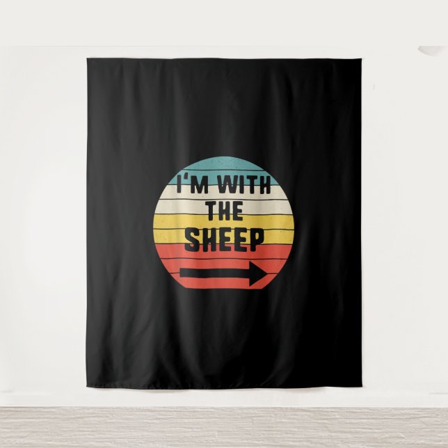 Im With Sheep | Halloween Matching Couple Gift Tapestry (Front)