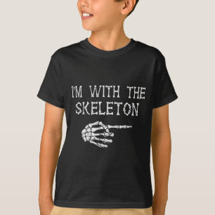 I'm With Skeleton Funny Couples Matching Halloween T-Shirt