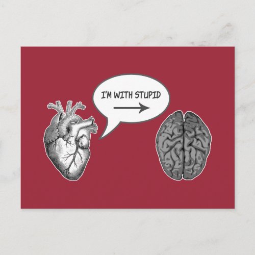 Im With Stupid Heart to Brain Postcard