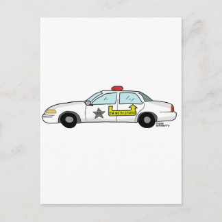 Im With Stupid logo on police officer's patrol car Postcard