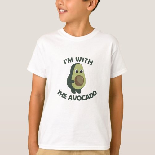 Im With The Avocado Fun Food Green Vegan T_Shirt