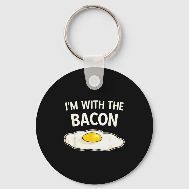 I'm With The Bacon Eggs Easy Halloween Matching Co Keychain (Front)