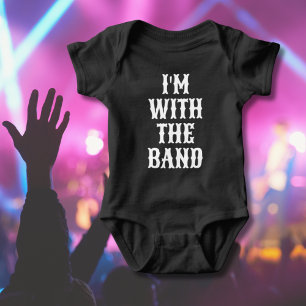 I'm with the band Vintage Retro Rock and roll Baby Bodysuit