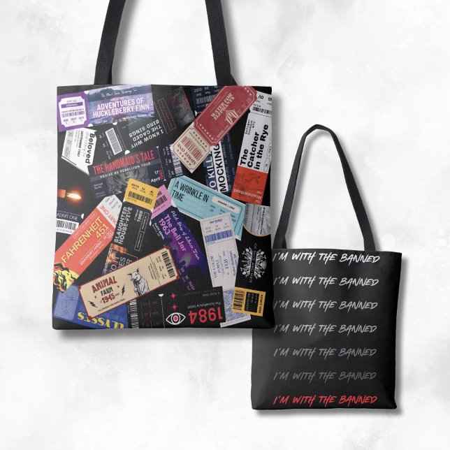 I'm with the Banned Black Tote Bag (Creator Uploaded)