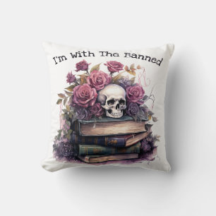 I'm With The Banned, Book Lover Throw Pillow