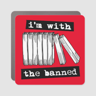 i'm with the banned books car magnet