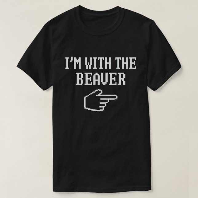 I'm With The Beaver Matching Halloween Costume T-Shirt (Design Front)