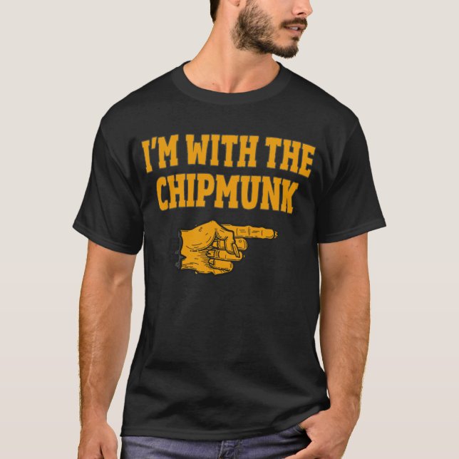I'm With The Chipmunk Matching Halloween Costume T-Shirt (Front)