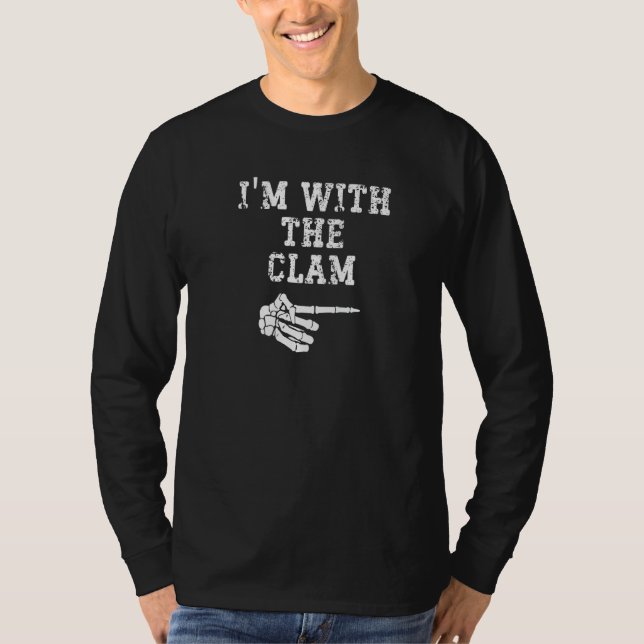I'm with the Clam Point Matching Couples Halloween T-Shirt (Front)