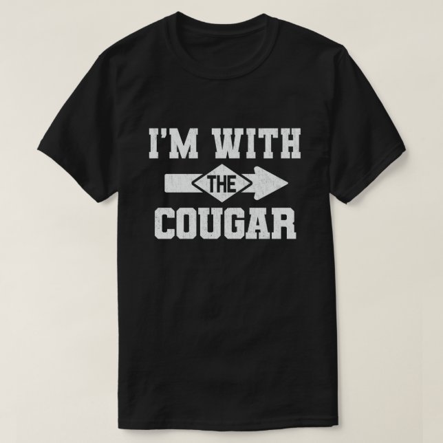 I'm With The Cougar Funny Couple Halloween Costume T-Shirt (Design Front)
