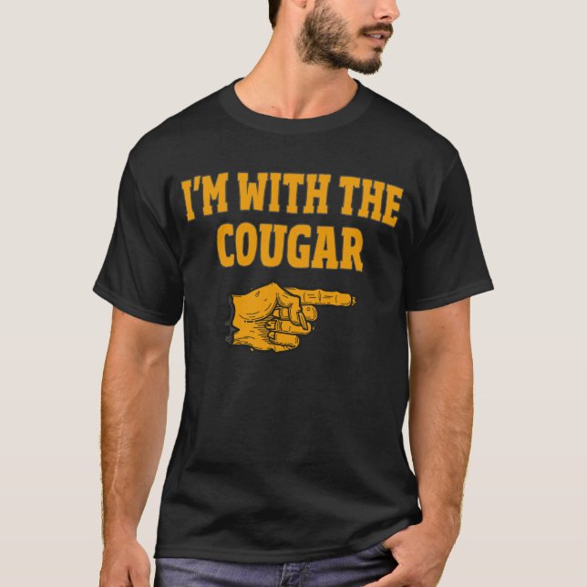 I'm With The Cougar Funny Couple Halloween Costume T-Shirt (Front)