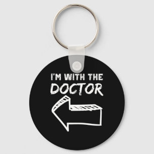 I'm With The Doctor Left Arrow Funny Halloween Cos Keychain