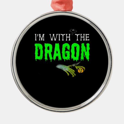 Im With The Dragon Funny Couple Halloween Cosplay Metal Ornament