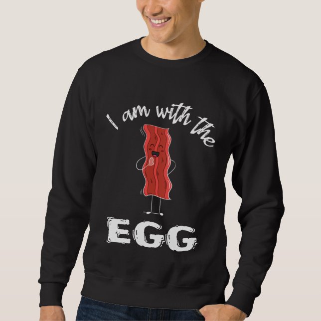I'm With The Egg Bacon Couples Matching Costume Ha Sweatshirt (Front)