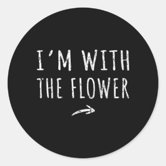 Im With The Flower Matching Lazy Halloween Costume Classic Round Sticker