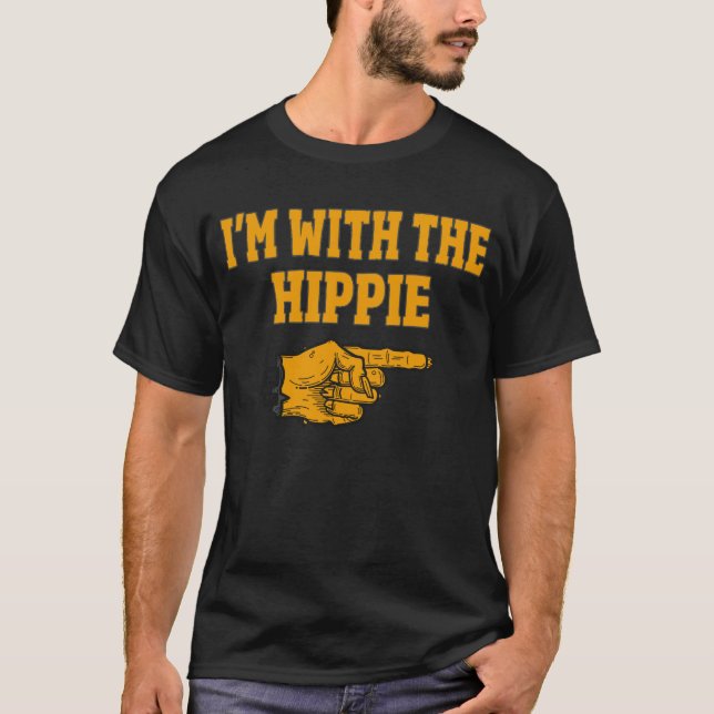 I'm With The Hippie Matching Halloween Costume T-Shirt (Front)