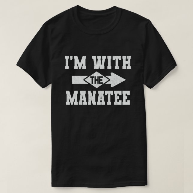 I'm With The Manatee Funny Couple Halloween T-Shirt (Design Front)