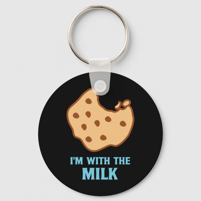 I'm With The Milk and Cookie Matching Couples Best Keychain (Front)