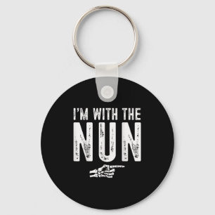 I'm With The Nun Easy Costume Halloween Couples Ma Keychain