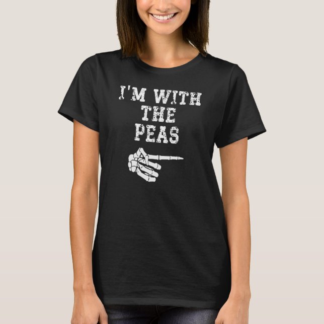 I'm with the Peas Point Matching Couples Halloween T-Shirt (Front)