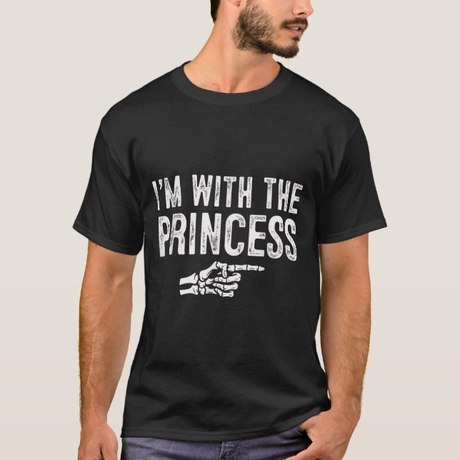 I'm With The Princess Easy Costume Halloween Coupl T-Shirt (Front)