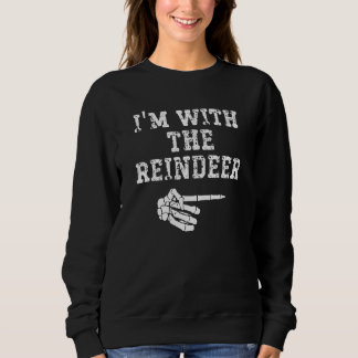 I'm with the Reindeer Point Matching Couples Hallo Sweatshirt