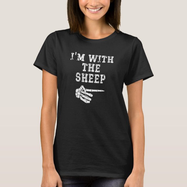 I'm with the Sheep Point Matching Couples Hallowee T-Shirt (Front)