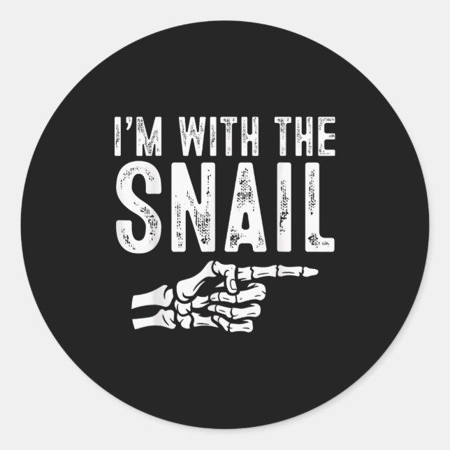 I'm With The Snail Easy Costume Halloween Couples  Classic Round Sticker (Front)