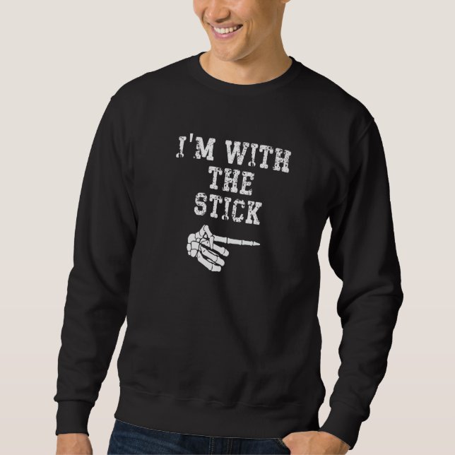 I'm with the Stick Point Matching Couples Hallowee Sweatshirt (Front)