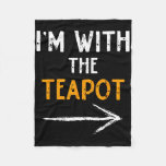 I&#39;m With The Teapot Costume Halloween Couple Match Fleece Blanket