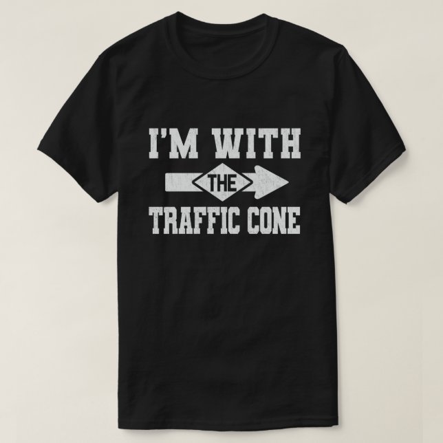 I'm With The traffic Cone Funny Couple Halloween T-Shirt (Design Front)