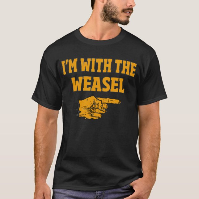 I'm With The Weasel Funny Couple Halloween Costume T-Shirt (Front)