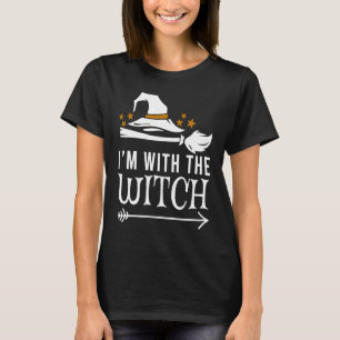 I'm With The Witch Halloween Couples Costume T-Shirt