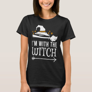 I'm With The Witch Halloween Couples Costume T-Shirt