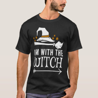 I'm With The Witch Halloween Couples Costume T-Shirt